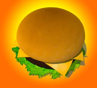 The perfect hamburger 3D render Stock Illustration