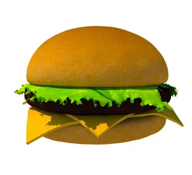 The perfect hamburger 3D render Stock Illustration