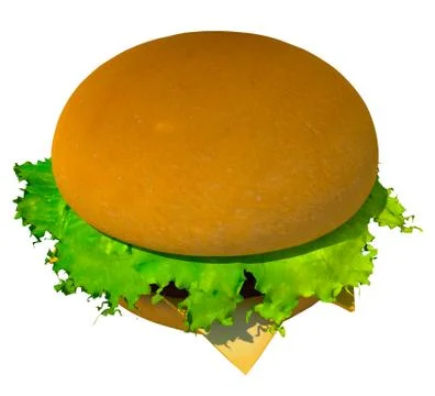 The perfect hamburger 3D render Stockillustratie