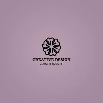 Perfect Hand Drawn Flower Creative Company Logo Design Vector eps10 Stock Illustration