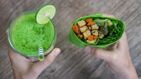 Perfect healthy quick and easy to make lunch of healthy delicious vegan lunch of Stock Footage 159801457