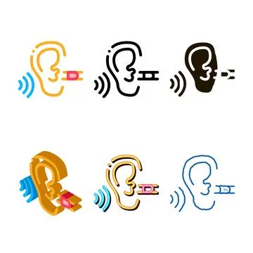 Perfect hearing icon vector variety outline Stockillustratie
