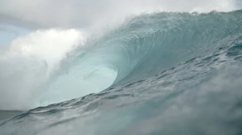 PERFECT HUGE WAVE BREAKING Stock Footage 68044059