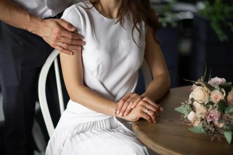 Perfect image with copy space for chic boho wedding magazines and websites Stock Photos