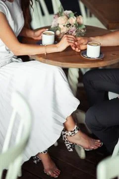 Perfect image with copy space for chic boho wedding magazines and websites Stock Photos