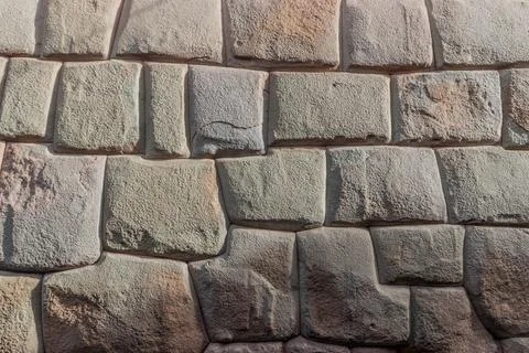 Perfect Inca stonework of a wall in Cuzco, Peru Stock Photos