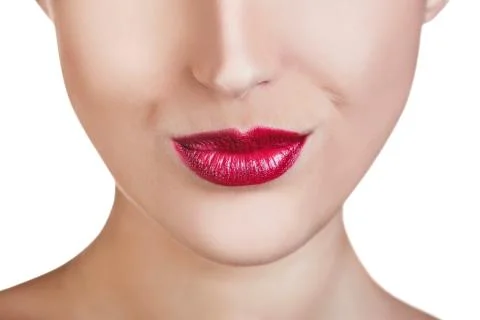 Perfect lips makeup close-up. Stock Photos