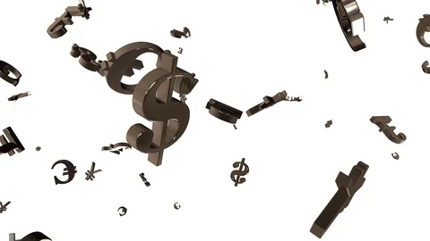 Perfect loop of 3d rendering of a falling objects on white Stock Footage 106252003