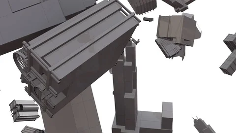 Perfect loop of 3d rendering of a falling objects on white Video stock 106252223