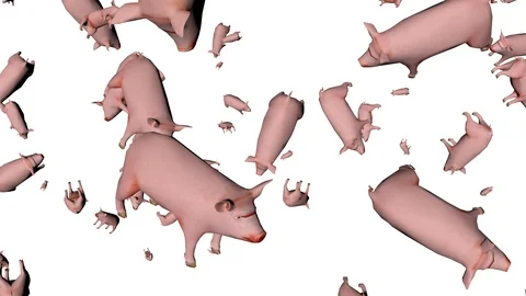 Perfect loop of 3d rendering of a falling objects on white Video stock 106252582