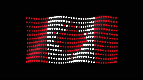 Perfect loop of Animated flag of Canada in 4k made up of dots with alpha channel Stock Footage