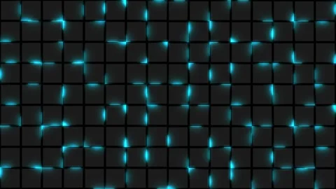 Perfect modern digital backdrop with neon glowing animated lines in grid Video stock 333519917