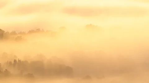 Perfect Mountain sunrise over fog-filled valley. Dawn Time Lapse HDR Stock Footage 37439341