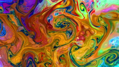 Perfect Multi Colored Fluid Paint Movement Background 5 Stock Footage 275557955