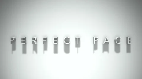 Perfect pace 3D title animation white text on a white background Stock Footage 299702881