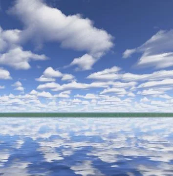 Perfect river with cloud reflection Stock Photos