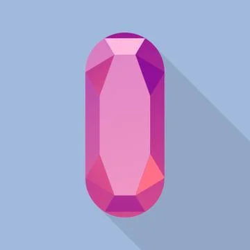 Perfect ruby icon, flat style Illustrazione stock