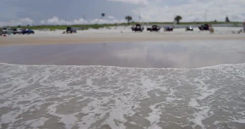 A perfect sandy beach view from the ocean side to the shore Stock Footage 150642642