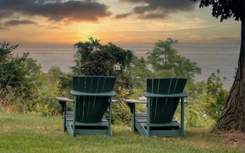 Perfect seating for sunset Stock Photos