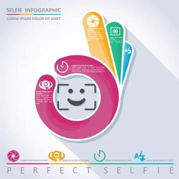 Perfect selfie. Camera infographic Illustrazione stock