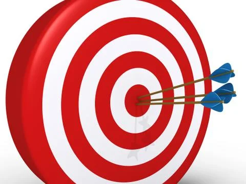 Perfect shooting of three arrows Stock Illustration