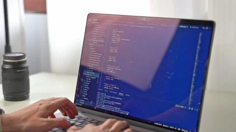 The perfect side angle shot of young male hands furiously working to type Stock Footage 213123676