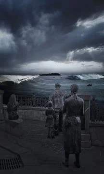 The Perfect Storm of 1912 in memory of the deceased Stock Illustration