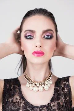 Perfect strong evening make up Stock-Fotos
