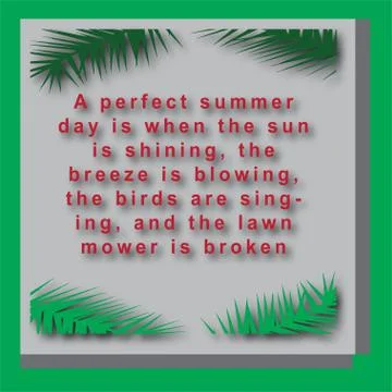 A perfect summer day Stock Illustration