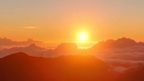 Perfect sunrise at Haleakala National Park, Maui, Hawaii. Stock Footage