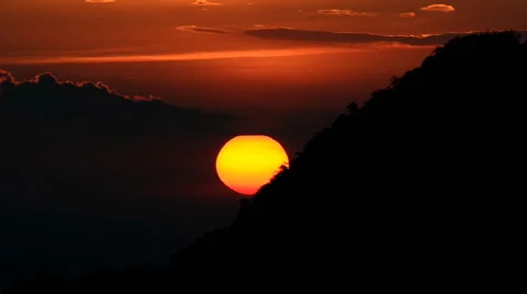 Perfect Sunset at evening on mountain. Stock Footage 46077763