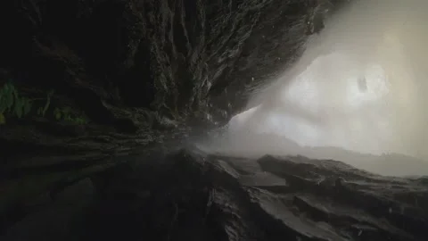 The perfect sunset water cave Stock Footage 146326339