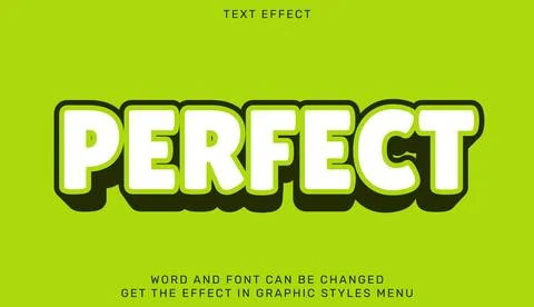 Perfect text effect template in 3d design Stock Illustration