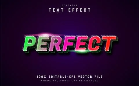 Perfect text, gradient style text effect Stock Illustration
