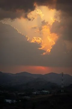 Perfect view of a overwhelming sunset Foto stock