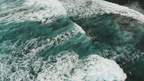 Perfect view of the stunningly beautiful surface of the Atlantic Ocean. Giant Stock Footage 112032956