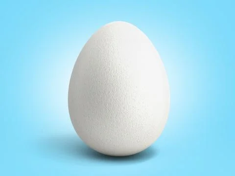 Perfect white egg 3d render on blue gradient Stock Illustration