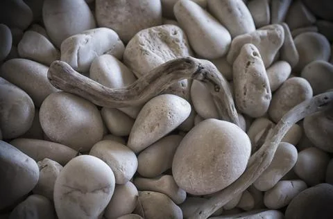 Perfect white pebbles Stock Photos