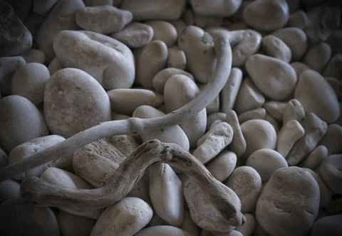Perfect white pebbles Stock Photos
