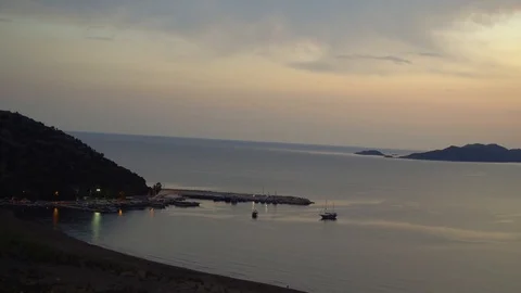 Perfect wiev of the sunset Stock Footage 94836572