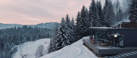 Perfect winter day sunset mountains Stock Footage 166832392