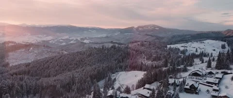 Perfect winter day sunset mountains Stock Footage 166832425