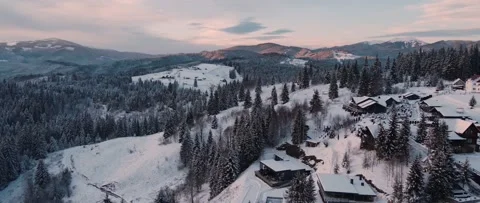 Perfect winter day sunset mountains Stock Footage 166832521