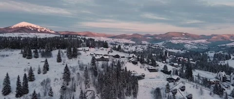 Perfect winter day sunset mountains Stock Footage 166832614