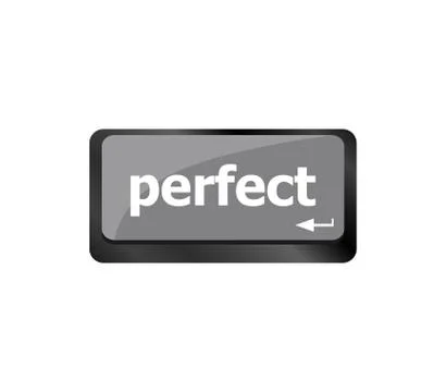 Perfect word, keyboard with computer key button Stock Illustration