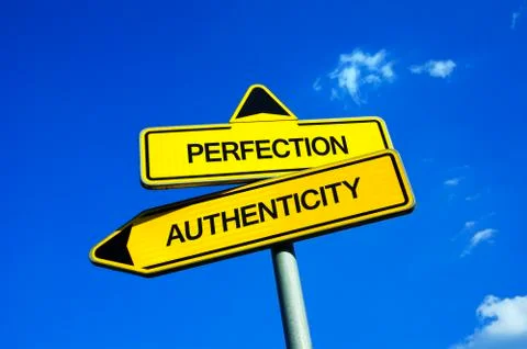 Perfection vs Authenticity Stock Photos