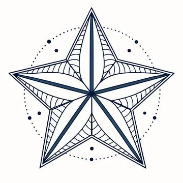 Perfectly Balanced Geometric Star Vector Shape Stock Illustration
