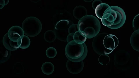 Perfectly circular transparent bubbles move straight up Stock Footage 157703576