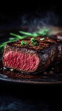 A perfectly grilled steak Stock Photos