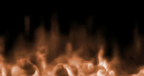 Perfectly hot warm flames fire loop on black background moving, heat and danger Stock Footage 288221467